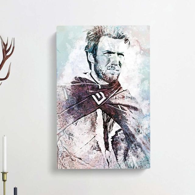 Clint Eastwood in Abstract - Wrapped Canvas Painting Print East Urban Home Size: 50cm H x 35cm W x 3cm D on Productcaster.