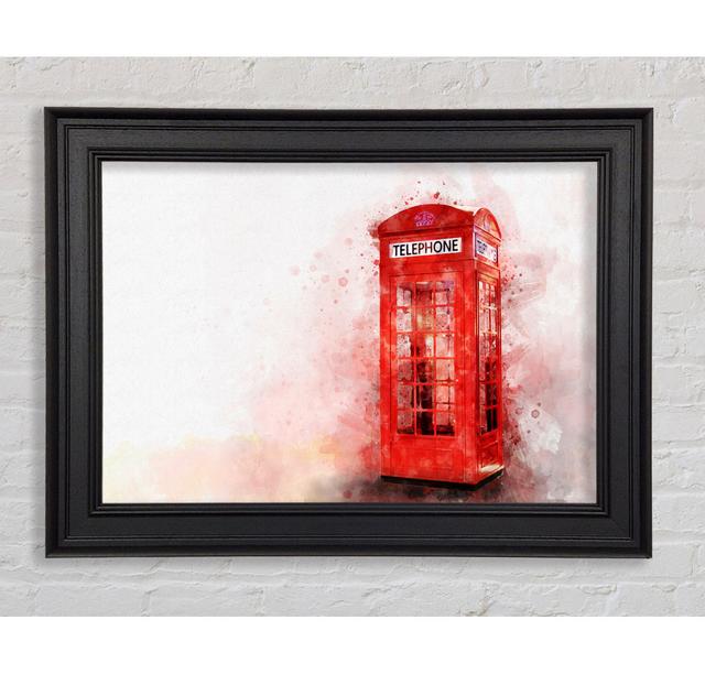 Red Phone Box Splash - Single Picture Frame Art Prints Rosalind Wheeler Size: 100cm H x 141.4cm W x 8cm D on Productcaster.