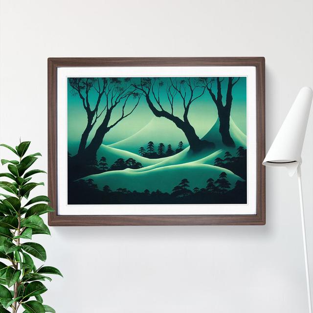 A Gorgeous Forest - Picture Frame Graphic Art Marlow Home Co. Size: 46cm H x 64cm W x 2cm D, Frame Colour: Walnut on Productcaster.