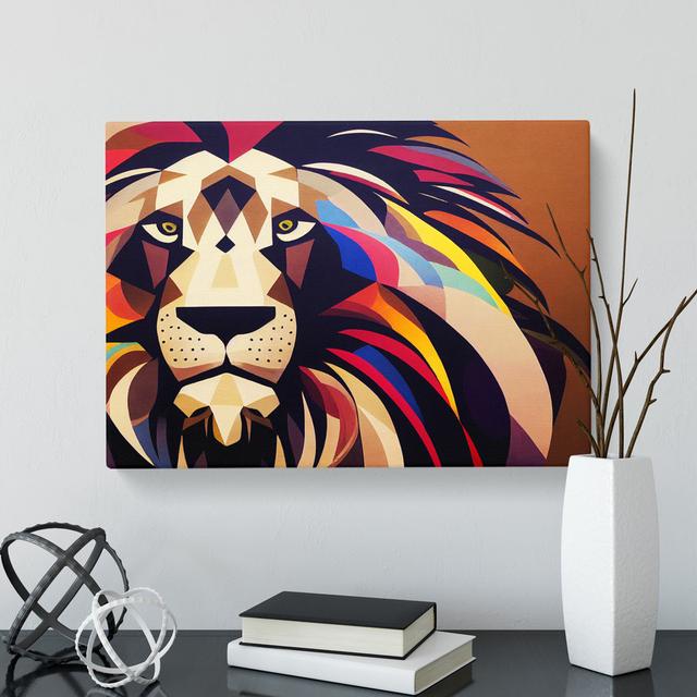 XXX-H1022-WF-7261X Quirky Lion Abstract - Wrapped Canvas Print Latitude Vive on Productcaster.