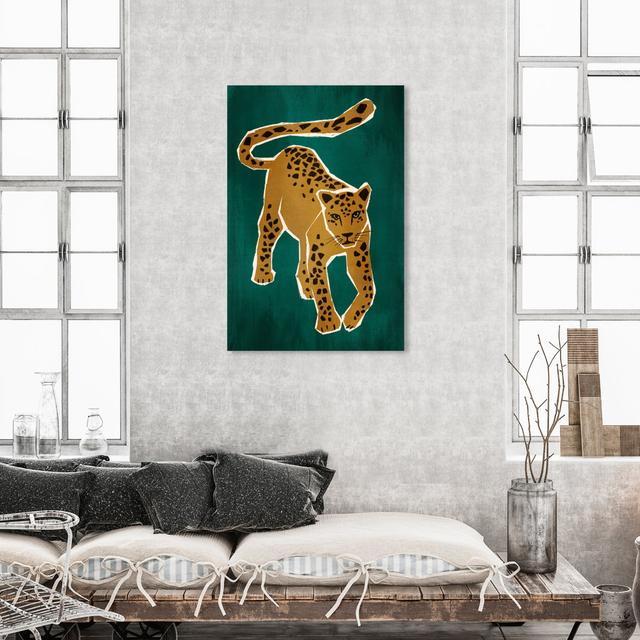 Animals Contemporary Glam Jungle Leopard, Modern Yellow And Green Canvas Wall Art Print For Living Room Oliver Gal Format: Wrapped Canvas, Size: 114.3 on Productcaster.