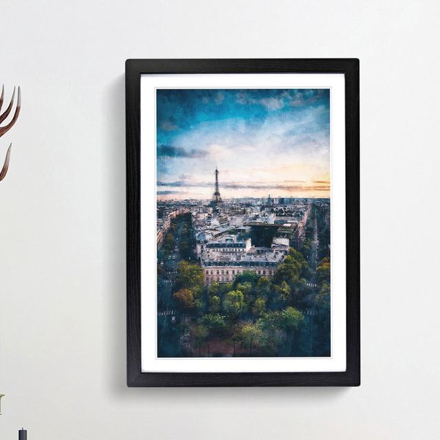 Eiffel Tower and the Paris Skyline - Picture Frame Painting Print East Urban Home Size: 87cm H x 62cm W x 2cm D, Frame Option: Black Framed on Productcaster.