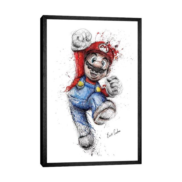 Mario by Erick Centeno - Painting on Canvas Brayden Studio Frame Option: Black Framed, Size: 101.6cm H x 66.04cm W x 3.81cm D on Productcaster.