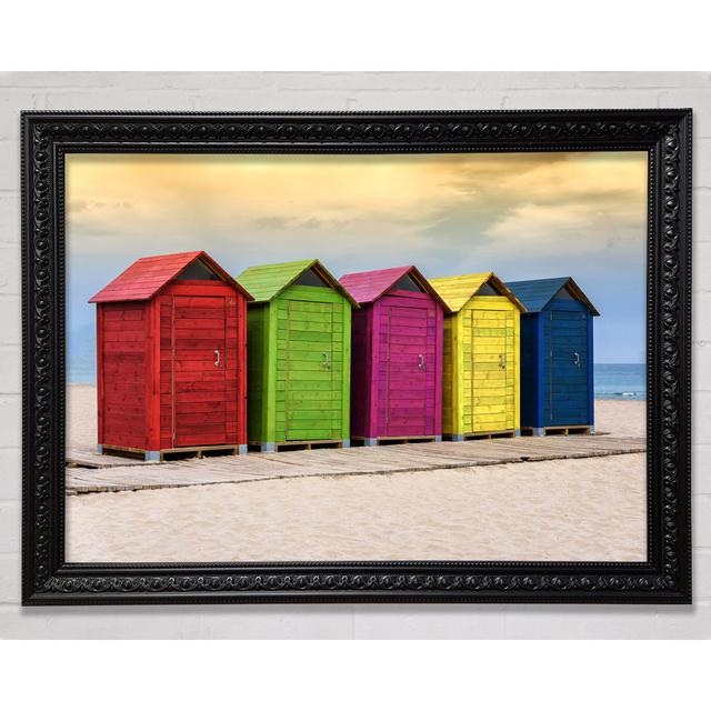 Beach Hut Boardwalk - Einzelner Bilderrahmen Kunstdrucke Bright Star Größe: 59,7 cm H x 84,1 cm B on Productcaster.