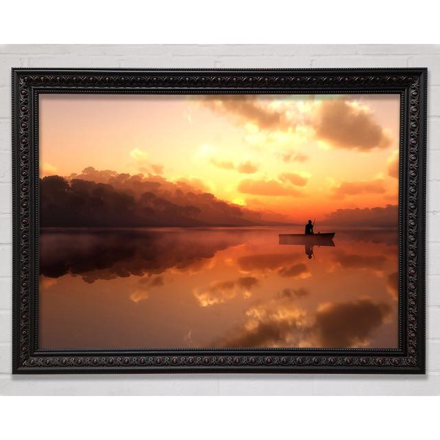 Fishing In The Tranquil Sky Reflection Framed Print Highland Dunes Size: 42cm H x 59.7cm W on Productcaster.