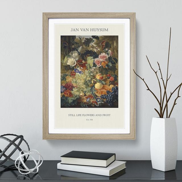 Still Life with Flowers and Fruit Vol.1 by Jan Van Huysum - Picture Frame Graphic Art East Urban Home Size: 36cm H x 27cm W x 2cm D, Frame Option: Oak on Productcaster.