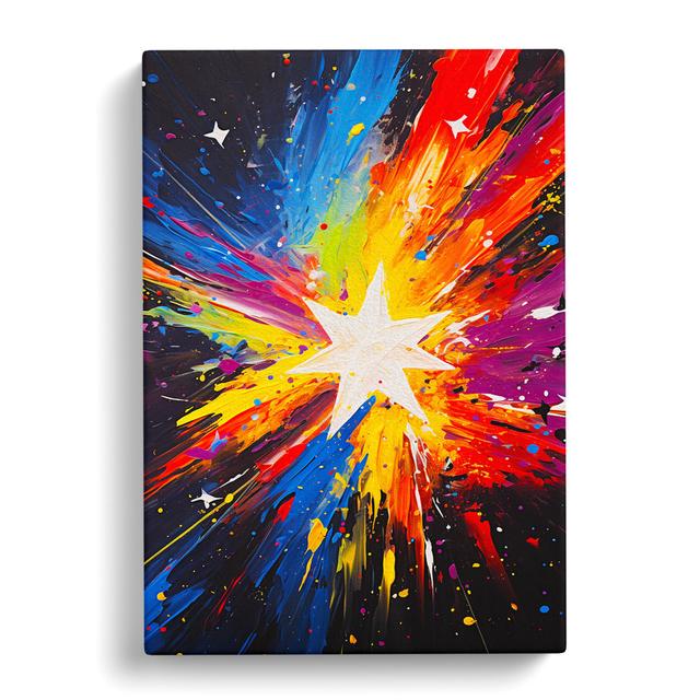 Shooting Star Gestural - No Frame Art Prints Marlow Home Co. Size: 76cm H x 50cm W x 3cm D on Productcaster.