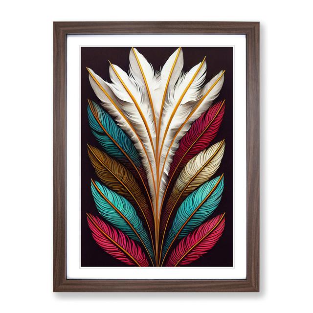 XC1022-3690X Pristine Feathers - Wrapped Canvas Graphic Art Latitude Vive Format: Walnut Framed, Size: 34cm H x 25cm W on Productcaster.