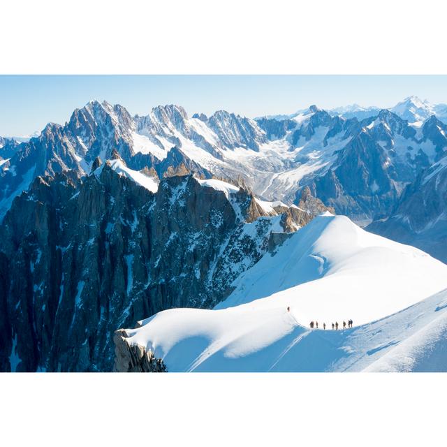 Mont Blanc Mountaineers - Wrapped Canvas Photograph Union Rustic Size: 20cm H x 30cm W x 3.8cm D on Productcaster.