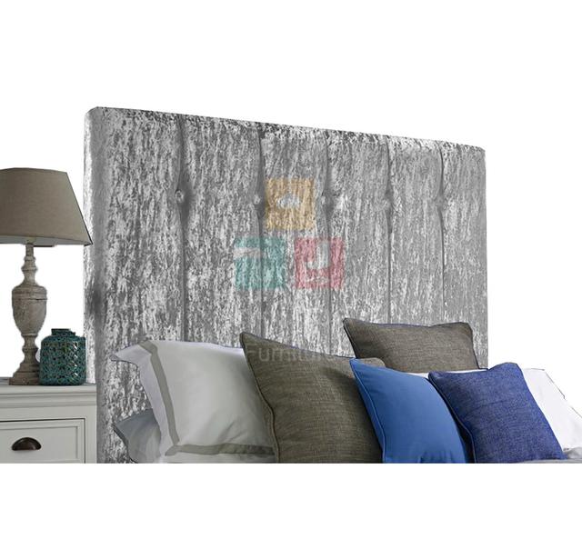 Canora Grey Furniture Upholstered Divan Bed Base Headboard Crushed Velvet Matching/Diamante Buttons Various Heights With Wall Brackets (Champagne - Di on Productcaster.