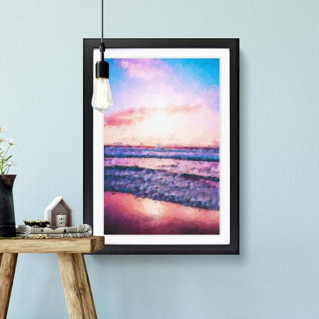 Pink Beach in Abstract - Picture Frame Graphic Art Print East Urban Home Size: 60cm H x 40cm W x 2cm D, Frame Option: Black on Productcaster.