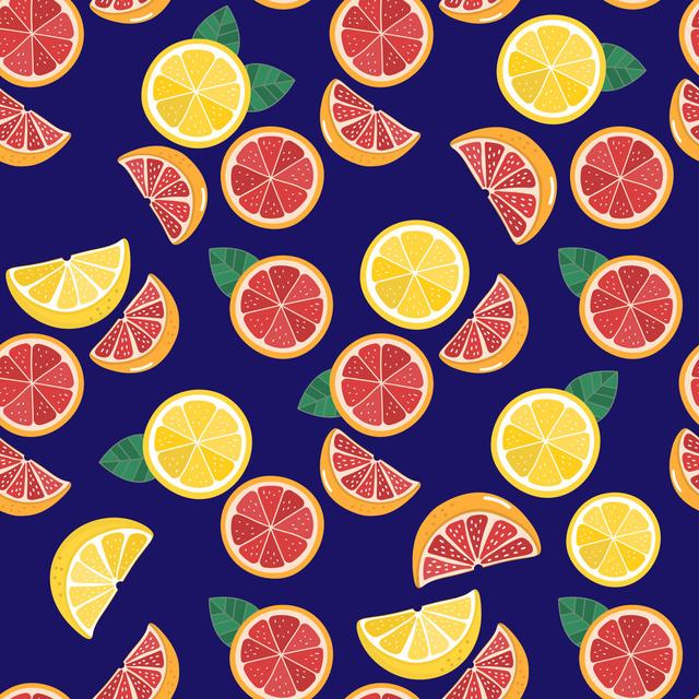 Orange And Grapefruit Seamless Pattern by Dusida - Wrapped Canvas Art Prints ClassicLiving Size: 122cm H x 122cm W on Productcaster.