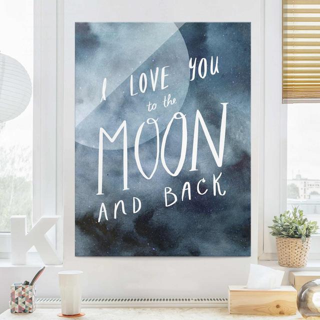 Glasbild Celestial Love Moon East Urban Home Größe: 100 cm H x 75 cm B x 0,4 cm T on Productcaster.