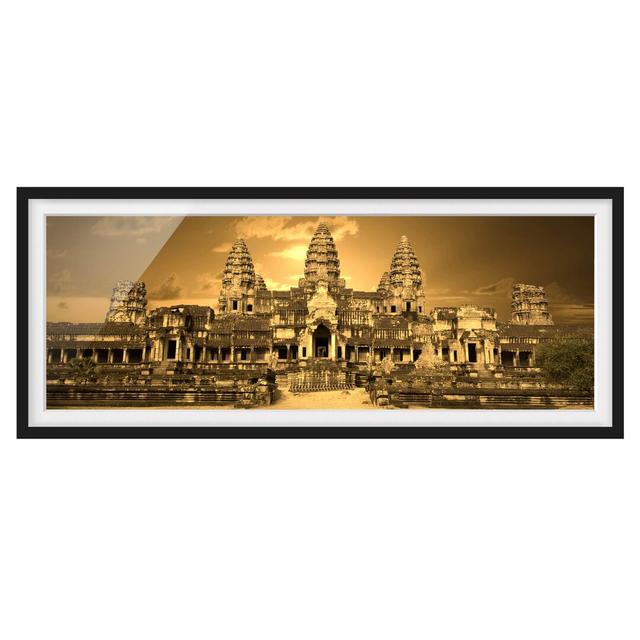 Temple - Picture Frame Graphic Art Latitude Vive Size: 40cm H x 100cm W x 2cm D, Frame Option: Black Framed on Productcaster.