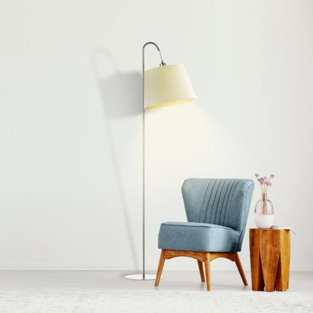 171 cm Bogenlampe Salom Metro Lane Schirmfarbe: Grau meliert on Productcaster.