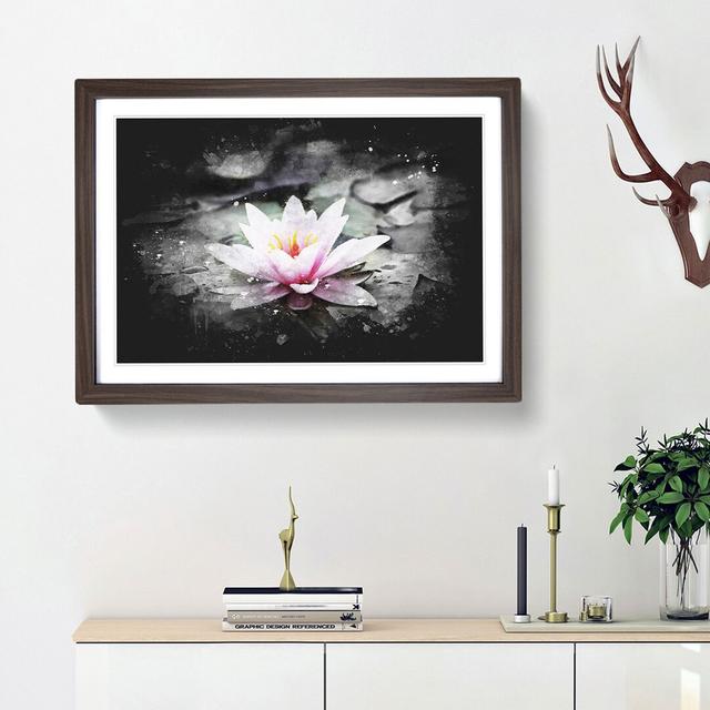 A Pale Pink Water Lily - Picture Frame Graphic Art Print East Urban Home Frame Option: Walnut Framed, Size: 33cm H x 45cm W x 2cm D on Productcaster.