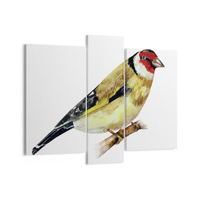 Goldfinch Bird - 3 Piece Unframed Painting on Canvas Rosalind Wheeler Size: 80cm H x 95cm W x 1.8cm D on Productcaster.