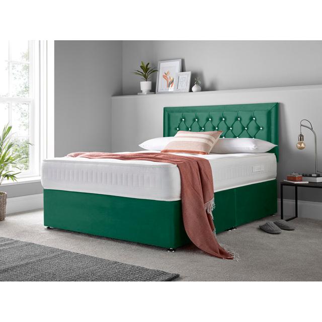 Macungie Divan Bed Set Rosdorf Park Storage Type: Left Side Drawers, Size: Small Single (2'6), Colour: Green on Productcaster.