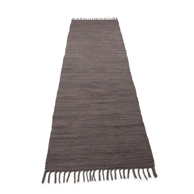 Chindi Uni Solid Colour Hand Crafted Hand Braided Grey Area Rug Carpetfine Rug Size: Runner 70 x 200cm on Productcaster.