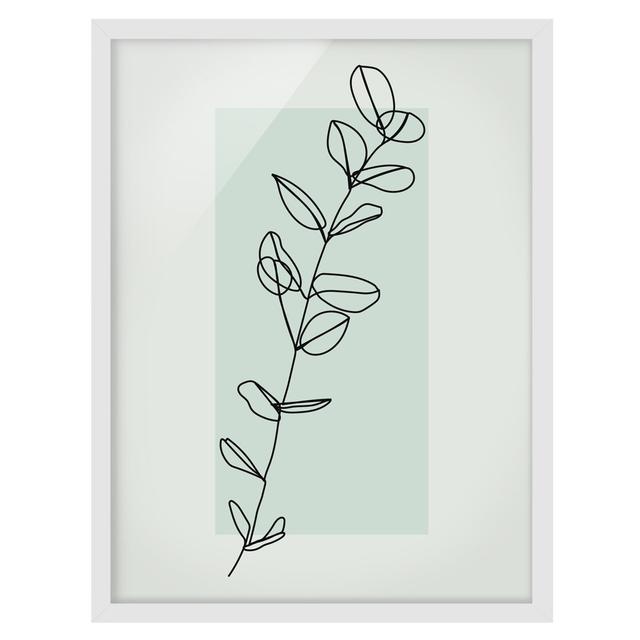 Branch Geometry Square Line Art - Picture Frame Graphic Art Rosalind Wheeler Size: 70cm H x 50cm W x 2cm D, Frame Option: White on Productcaster.