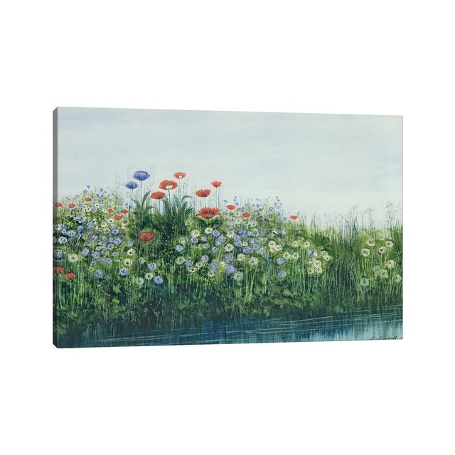 Poppies By A Stream by Andrew Nicholl - Wrapped Canvas Painting ClassicLiving Size: 30.48cm H x 45.72cm W x 1.9cm D on Productcaster.