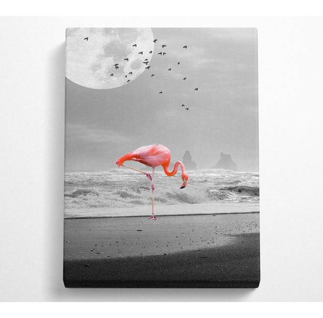 Flamingo Night Moon - No Frame Art Prints on Canvas ClassicLiving Size: 142.2cm H x 101.6cm W on Productcaster.