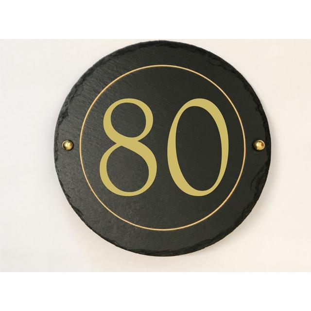 Easingwold 24cm H Slate House Number Brayden Studio Number: 80 on Productcaster.