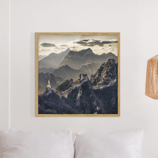 The Great Wall of China - Picture Frame Photograph Union Rustic Size: 50cm H x 50cm W x 2cm D, Frame Option: Brown Framed on Productcaster.