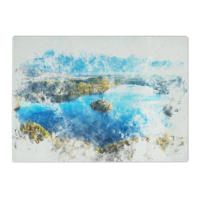 Tempered Glass Lake Bled in Slovenia Chopping Board East Urban Home Size: 20 cm x 28.5 cm on Productcaster.