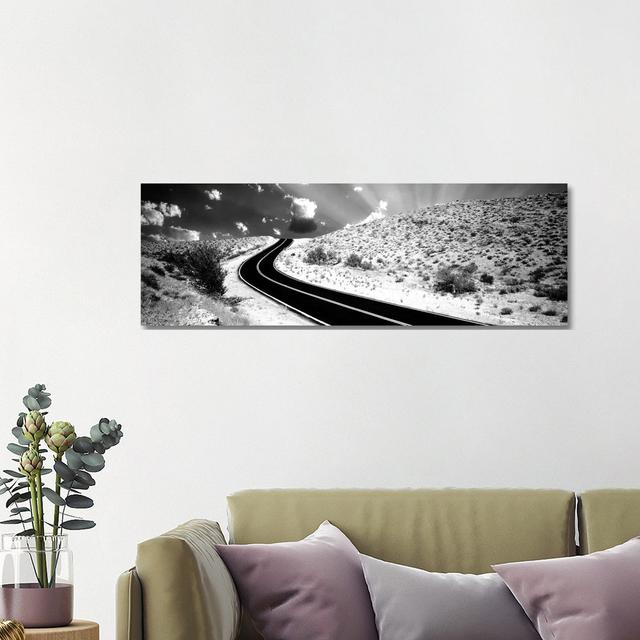 Road, Las Vegas, Nevada, USA by Panoramic Images - Wrapped Canvas Panoramic Print Latitude Run Size: 40.64cm H x 121.92cm W x 3.81cm D on Productcaster.