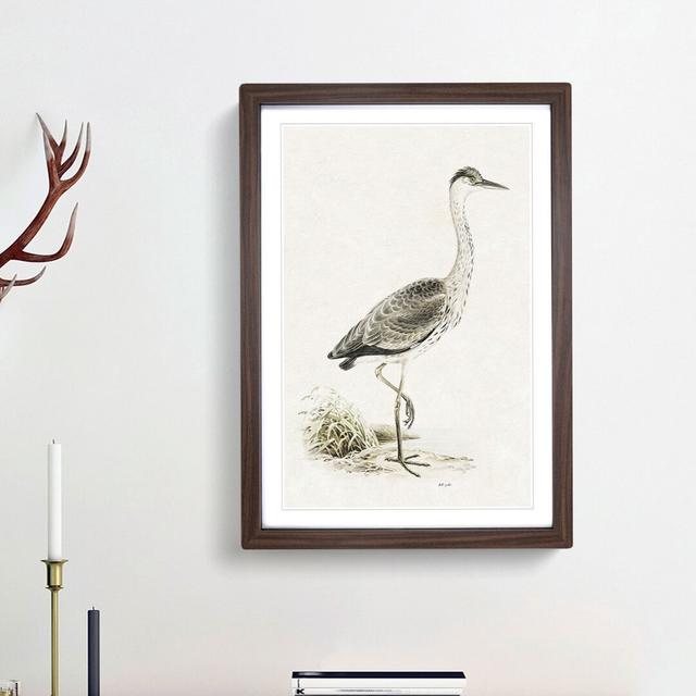 Grey Heron by Von Wright - Picture Frame Painting Print East Urban Home Frame Option: Walnut Framed, Size: 87cm H x 62cm W x 2cm D on Productcaster.