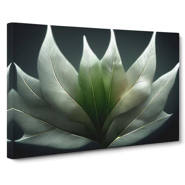 Enlightened Leaf - Wrapped Canvas Graphic Art Marlow Home Co. Size: 50cm H x 76cm W x 3cm D on Productcaster.