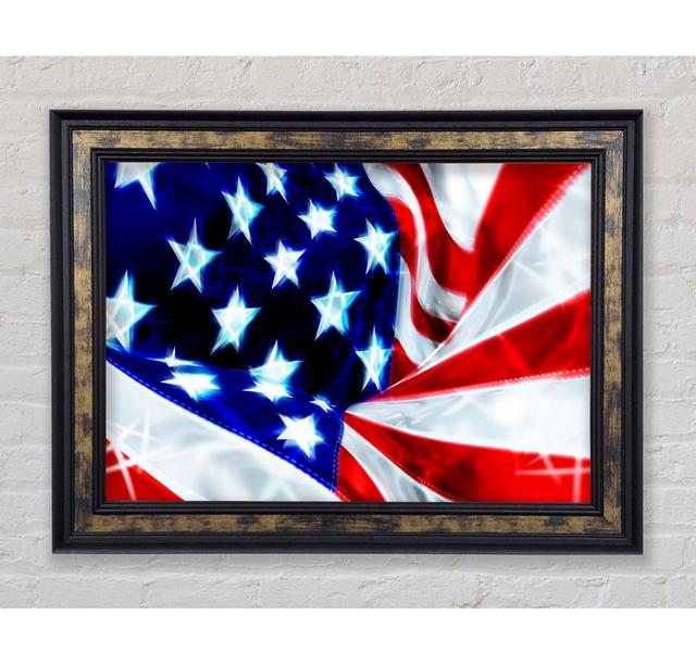 American Stars And Stripes - Print Brayden Studio Format: Gold/Black Framed Paper, Size: 100cm H x 141.4cm W x 8cm D on Productcaster.