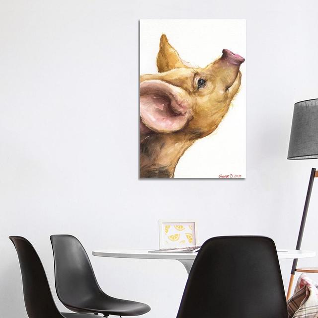 Oxford Sandy Piglet by George Dyachenko - Wrapped Canvas Painting August Grove Size: 101.6cm H x 66.04cm W x 3.81cm D on Productcaster.