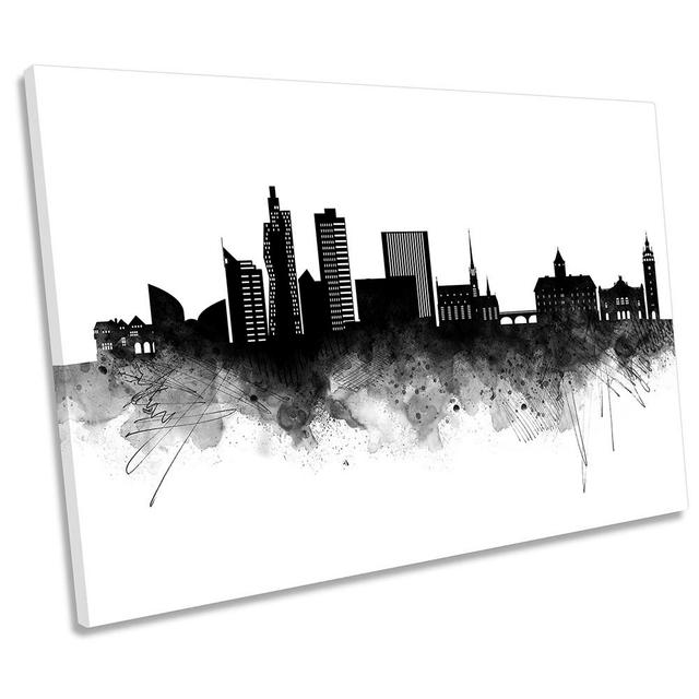 Brno Czech Republic Abstract City Skyline - Wrapped Canvas Graphic Art Ebern Designs Size: 30.5cm H x 45.7cm W x 2cm D on Productcaster.