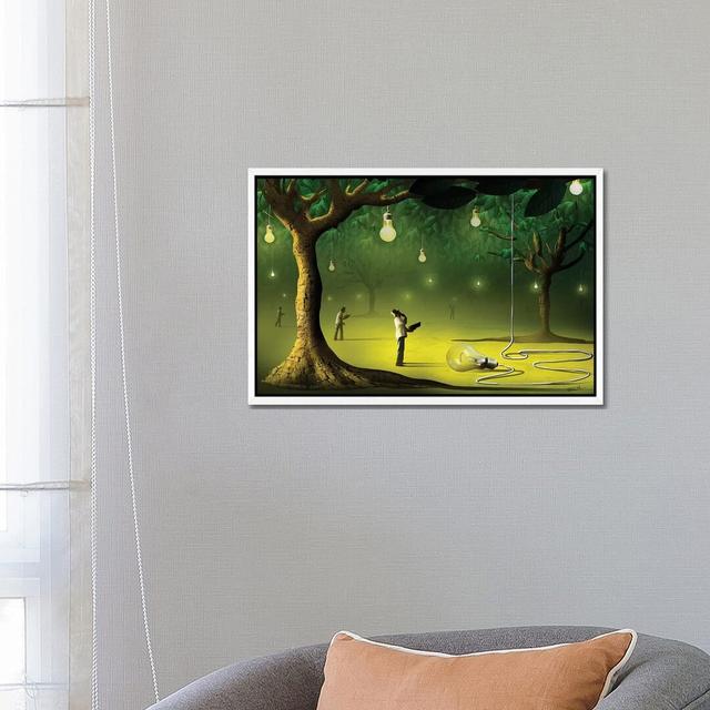 Lâmpadas Na Floresta (Lamps In The Forest) by Marcel Caram - Print on Canvas Latitude Run Size: 45.72cm H x 66.04cm W x 3.81cm D, Format: White Framed on Productcaster.