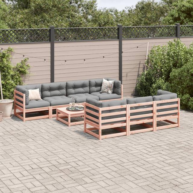 Vidaxl 8-Tlg. Garten-Sofagarnitur Mit Kissen Wachsbraun Kiefernholz DEvidaxl Farbe: Grau, Rahmenfarbe: Hellbraun on Productcaster.