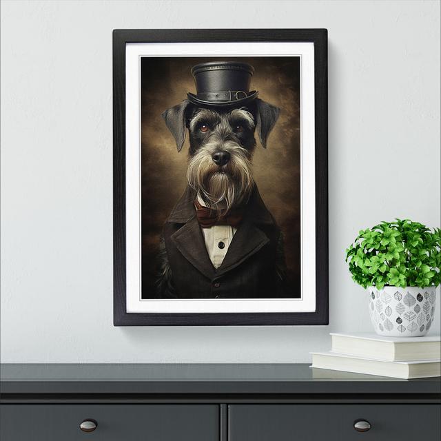 Schnauzer Gothic Happy Larry Frame Colour: Black , Size: 64cm H x 46cm W x 2cm D on Productcaster.