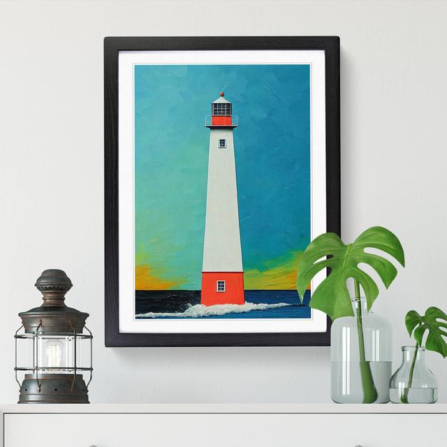 Lighthouse Palette Knife - Picture Frame Graphic Art Big Box Art Size: 46cm H x 34cm W x 2cm D, Frame Option: Walnut on Productcaster.