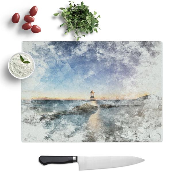 Tempered Glass Penmon Lighthouse in Anglesey Wales Chopping Board East Urban Home Size: 20 cm x 28.5 cm on Productcaster.