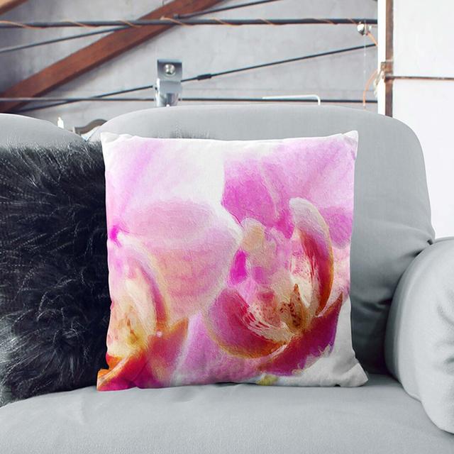 A Orchid Flower Cushion with Filling East Urban Home Size: 40 x 40 cm on Productcaster.