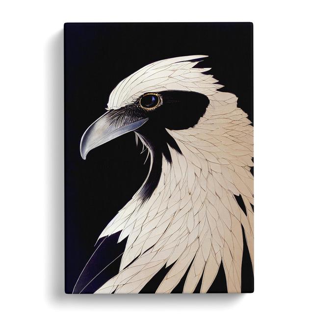 Crow Bird Portrait - Wrapped Canvas Graphic Art Alpen Home Size: 60cm H x 40cm W x 3cm D on Productcaster.