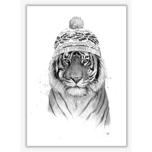 'Siberian Tiger' Graphic Art in Grey East Urban Home Size: 29.7 cm H x 21 cm W x 1 cm D, Frame Options: No Frame on Productcaster.