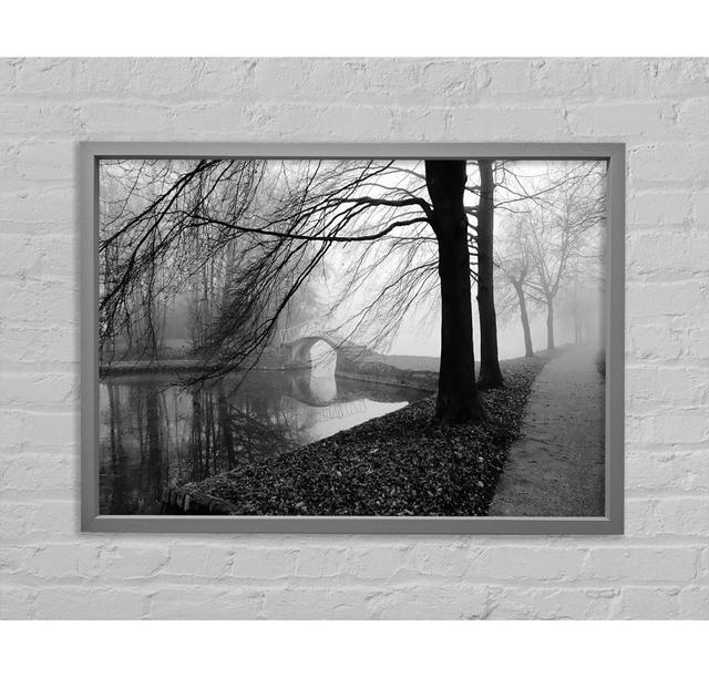 Winter River Walk B N W - Single Picture Frame Print on Canvas Union Rustic Size: 59.7cm H x 84.1cm W x 3.3cm D on Productcaster.