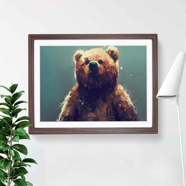 Teddy Bear Vol.3 Abstract - Single Picture Frame Print Marlow Home Co. Size: 46cm H x 64cm W x 2cm D, Frame Colour: Brown on Productcaster.