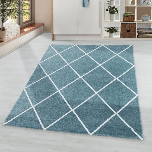 Eustache Flatweave Blue Rug 17 Stories Rug Size: Rectangle 160 x 230cm on Productcaster.