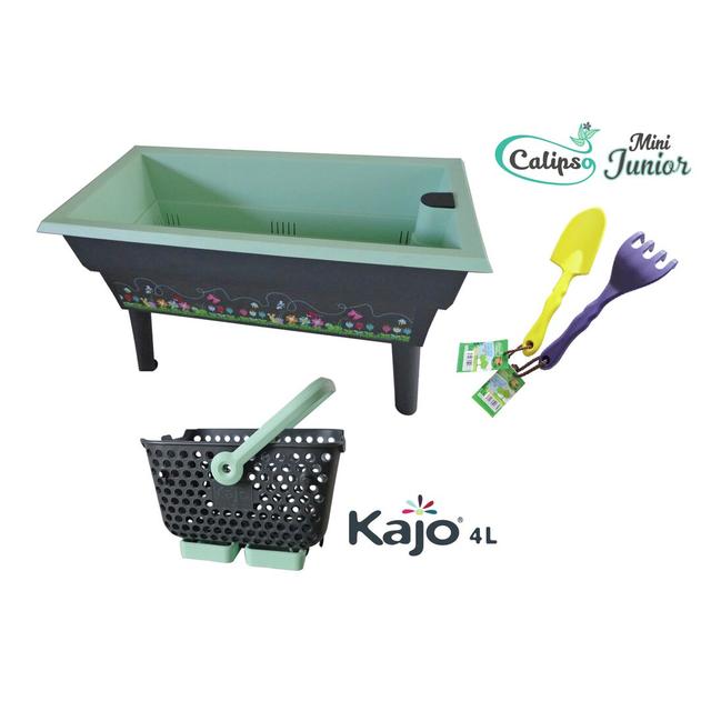 Plastic Self-Watering Elevated Planter Calipso Colour: Grey/Pastel Green, Size: 50cm H x 81cm W x 39cm D on Productcaster.