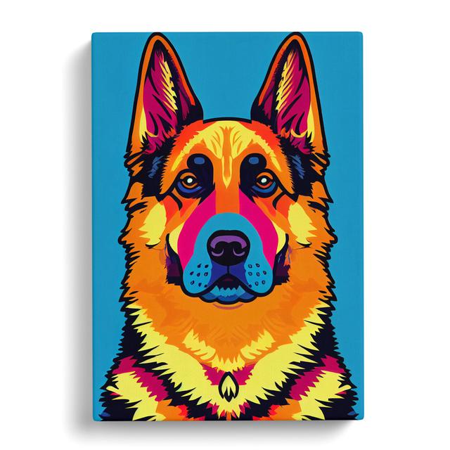 German Shepherd Pop - Wrapped Canvas Graphic Art Marlow Home Co. Size: 60cm H x 40cm W x 3cm D, Format: Wrapped Canvas, Matte Colour: No Matte on Productcaster.