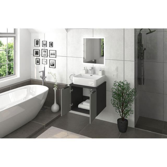 Navan Bathroom Furniture Suite Ebern Designs Furniture Finish: Anthracite/Slate gray/Anthracite on Productcaster.