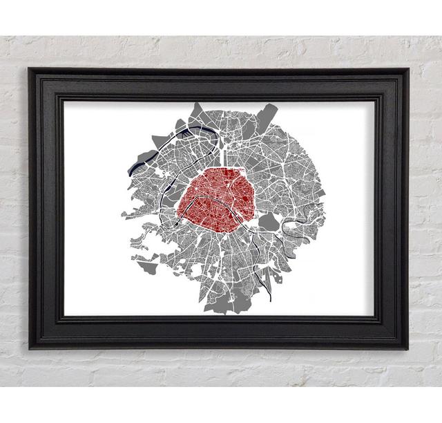 Map Of The City 5 Paris - Print Williston Forge Size: 59.7cm H x 84.1cm W x 8cm D on Productcaster.